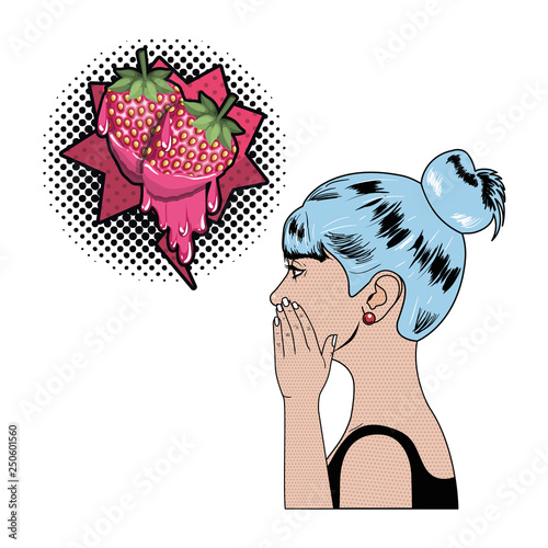 woman telling a secret with speech bubble