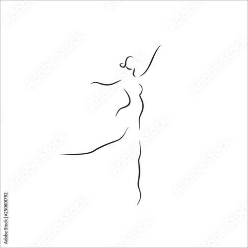 dancer line illustration vector design