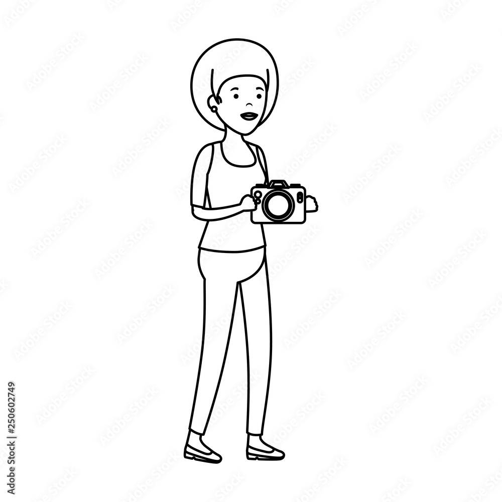 young black woman with camera young black woman with camera
