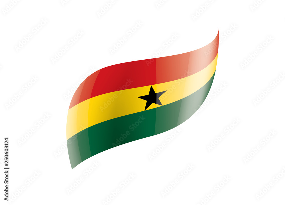 Ghana flag, vector illustration on a white background Ghana flag, vector illustration on a white background