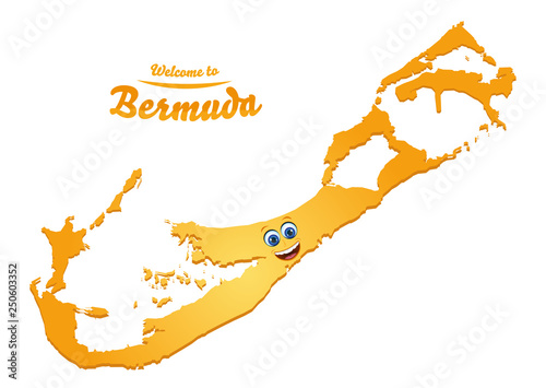 Welcome to Bermuda happy face map illustration