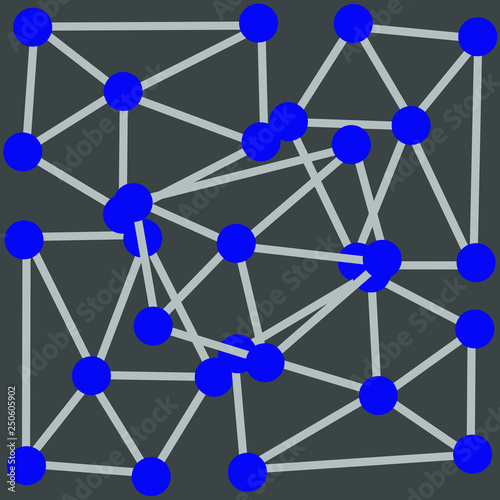 spiderweb of molecules on a dark background