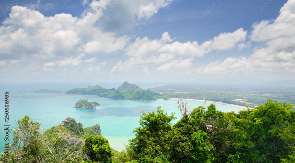 Aerial view of Ao Manao bay and Ao Manao beach in Prachuap Khiri Khan province of Thailand