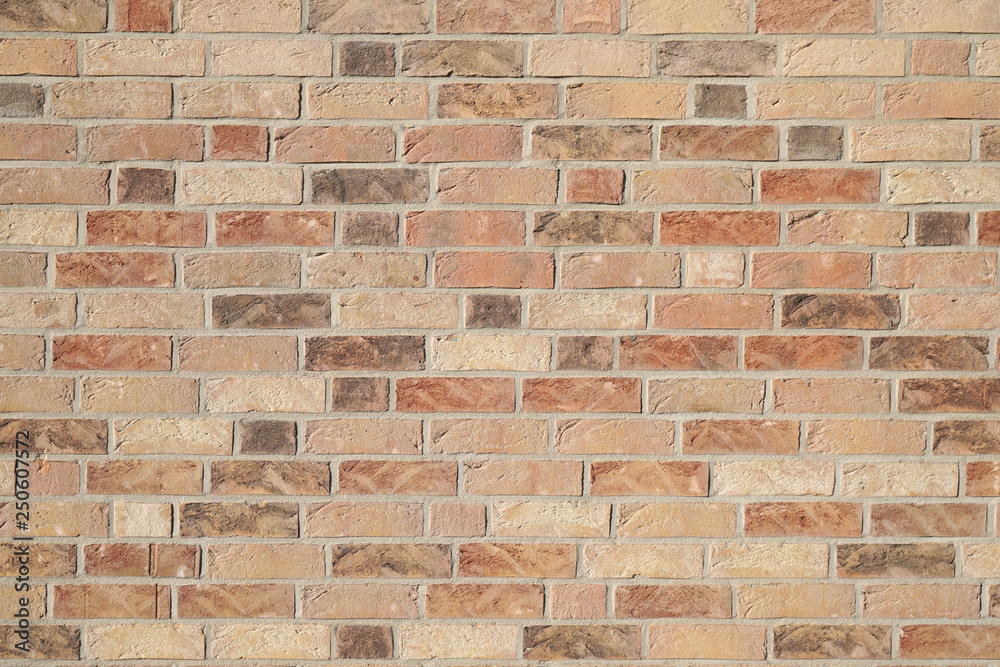 brown clinker brick wall background - modern building facade - obrazy, fototapety, plakaty 