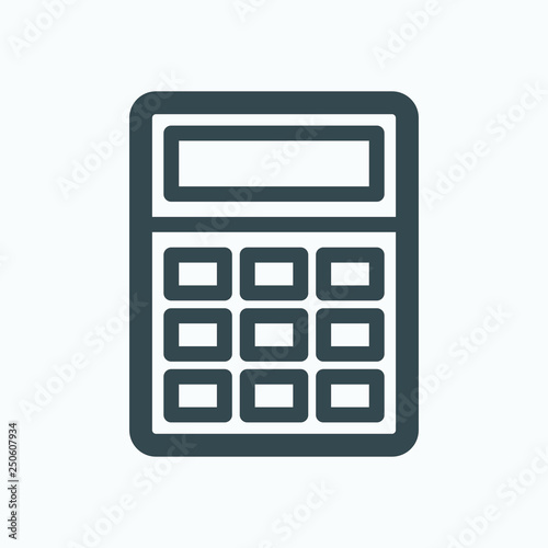 Calculator linear icon, desktop calculator vector icon