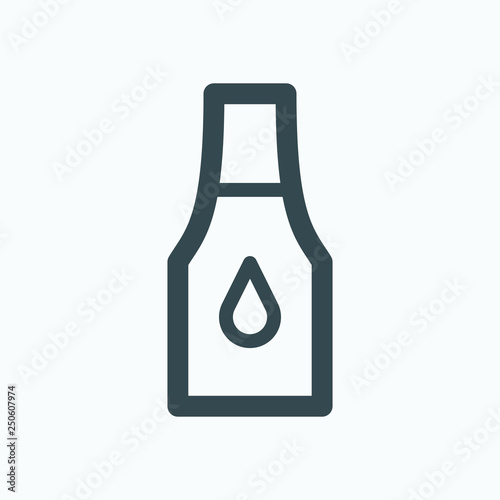 Ink bottle for ink pads linear icon, ink bottle for rubber stamps vector icon