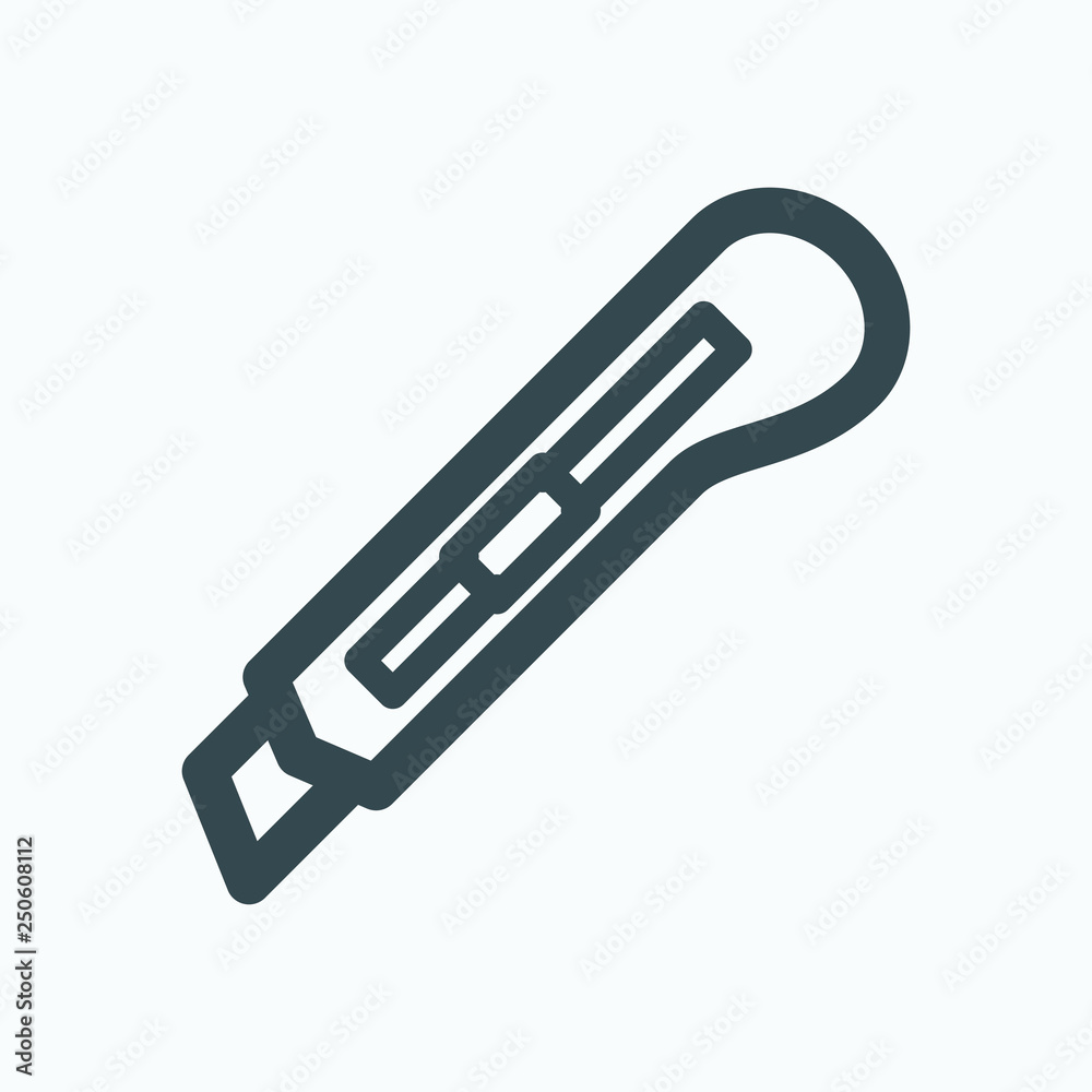 Stationery knife linear icon, office cutter knife vector icon Stationery knife linear icon, office cutter knife vector icon