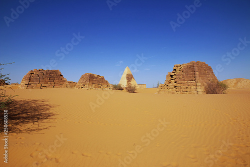 Meroe Necropolis Sudan Nubia Pharaoh pyramid Desert sand dune