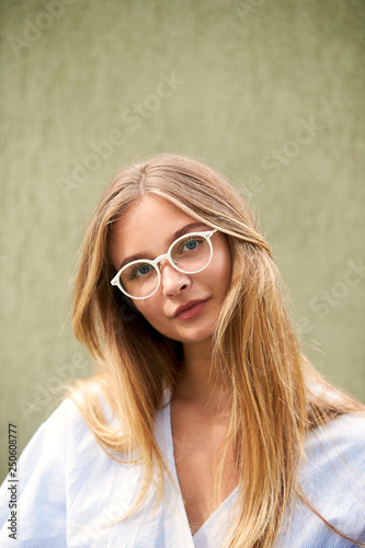 Stunning blond in spectacles, portrait © sanneberg