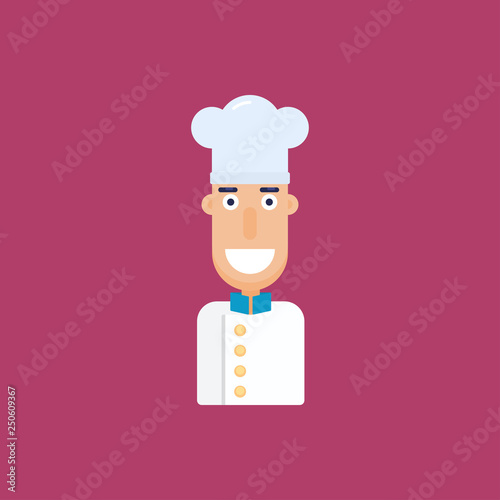 chef flat cartoon vector illustration