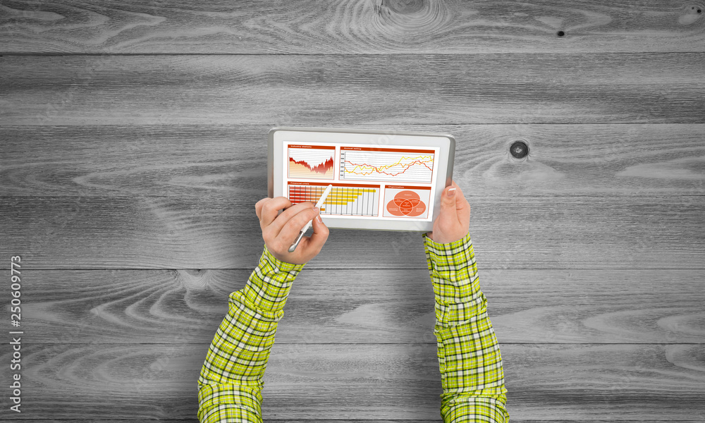 Obraz premium Using financial application