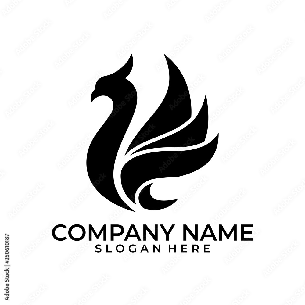 Obraz premium Eagle color black illustration design vector template