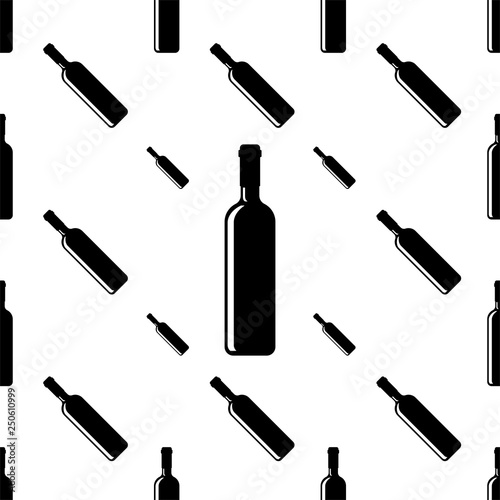 Wine Bottle Icon Seamless Pattern