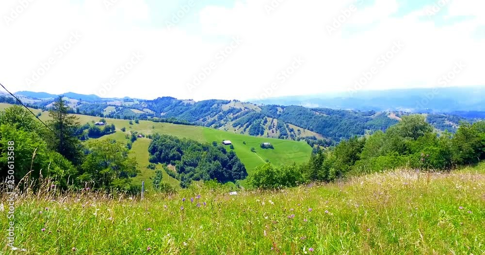 Green grass on top of mountain Green grass on top of mountain