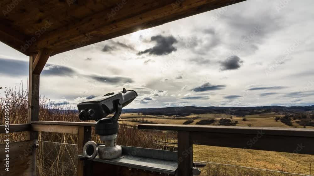 Moving clouds as seen from a viewpoint in northern Burgenland, Austria