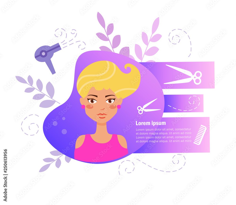 Hair salon Vector. Cartoon. Isolated art on white background. Hair salon Vector. Cartoon. Isolated art on white background.
