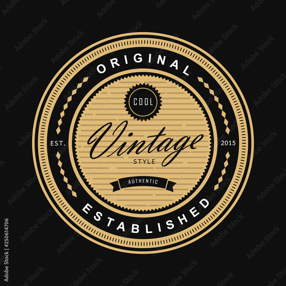 Circle vintage badge logo border western label retro vector ...