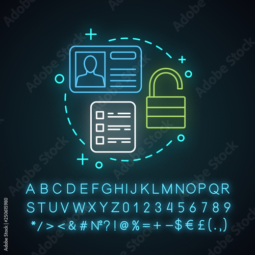 Account creation neon light concept icon