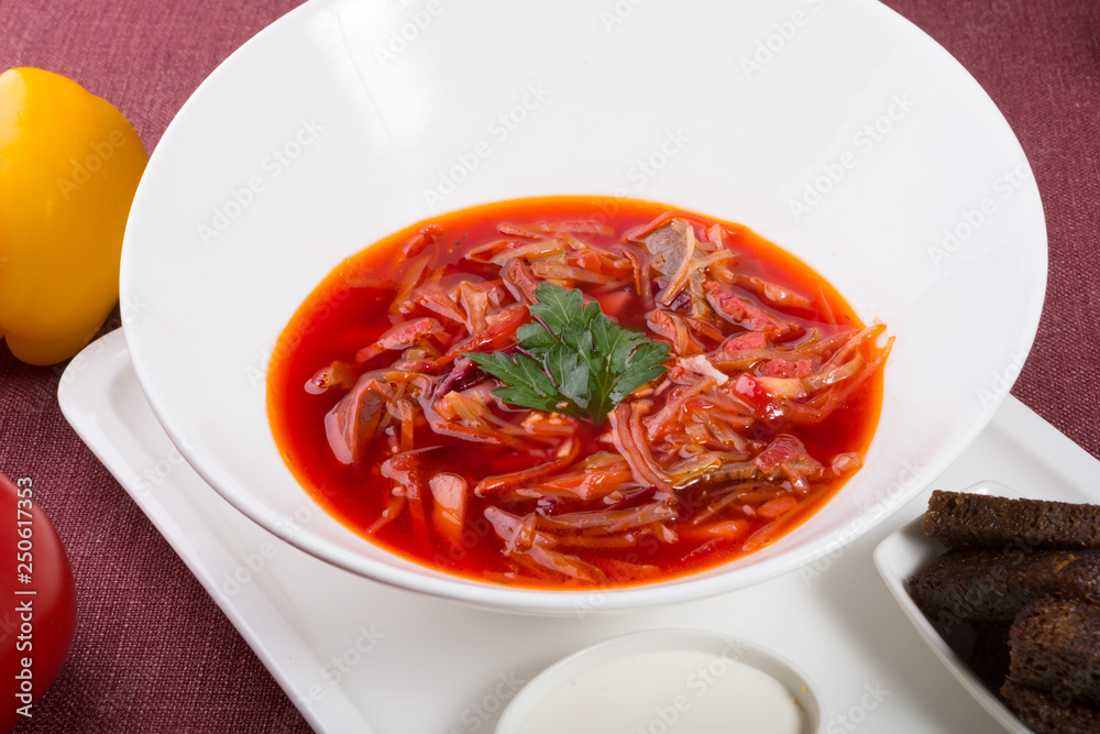Russian beetroot red spicy soup Russian beetroot red spicy soup