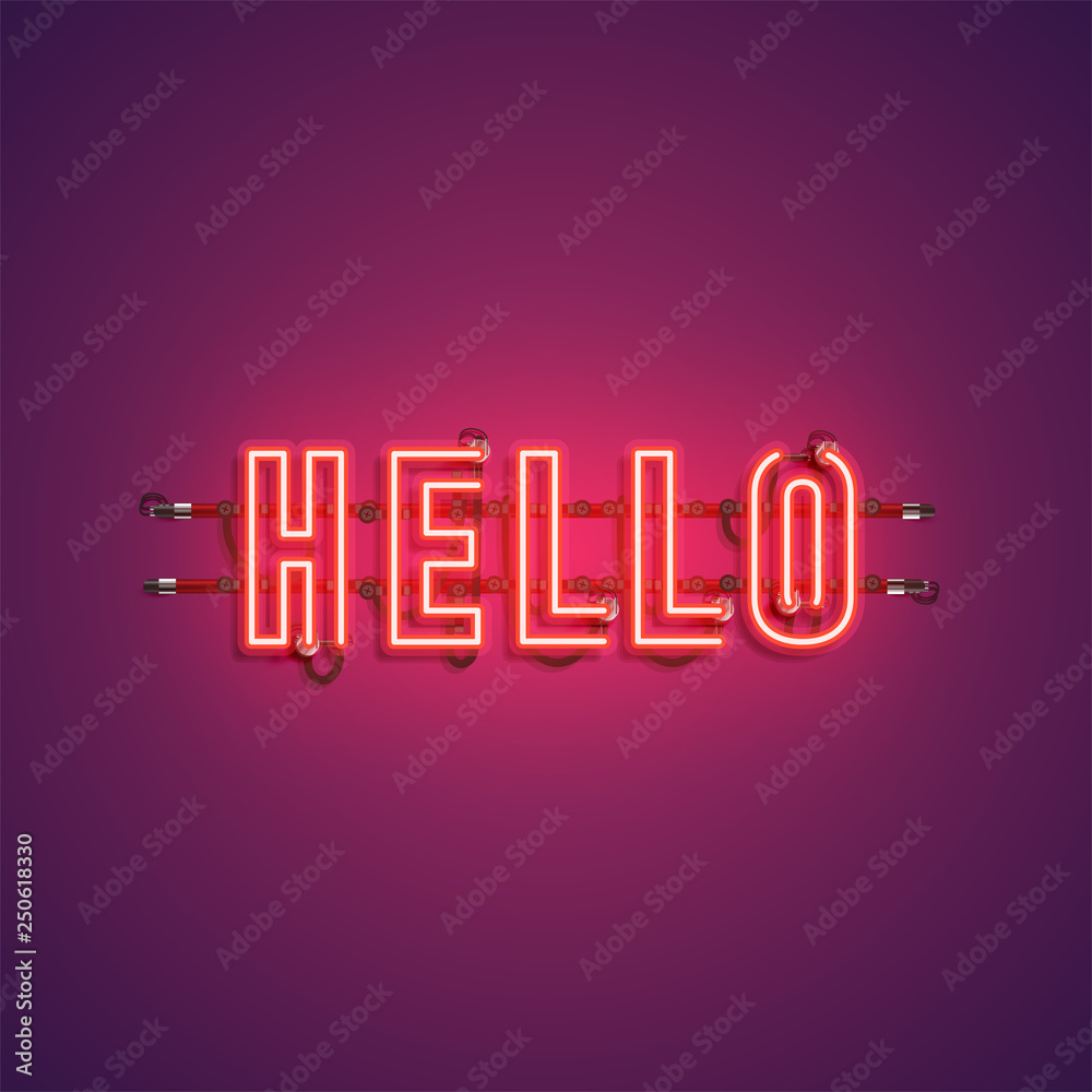 High-detailed realistic neon word, vector illustration