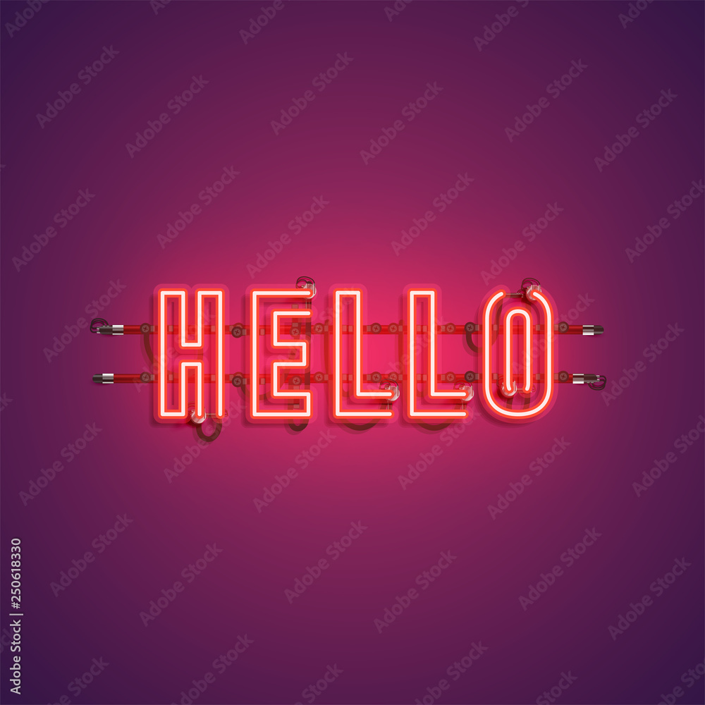 High-detailed realistic neon word, vector illustration High-detailed realistic neon word, vector illustration
