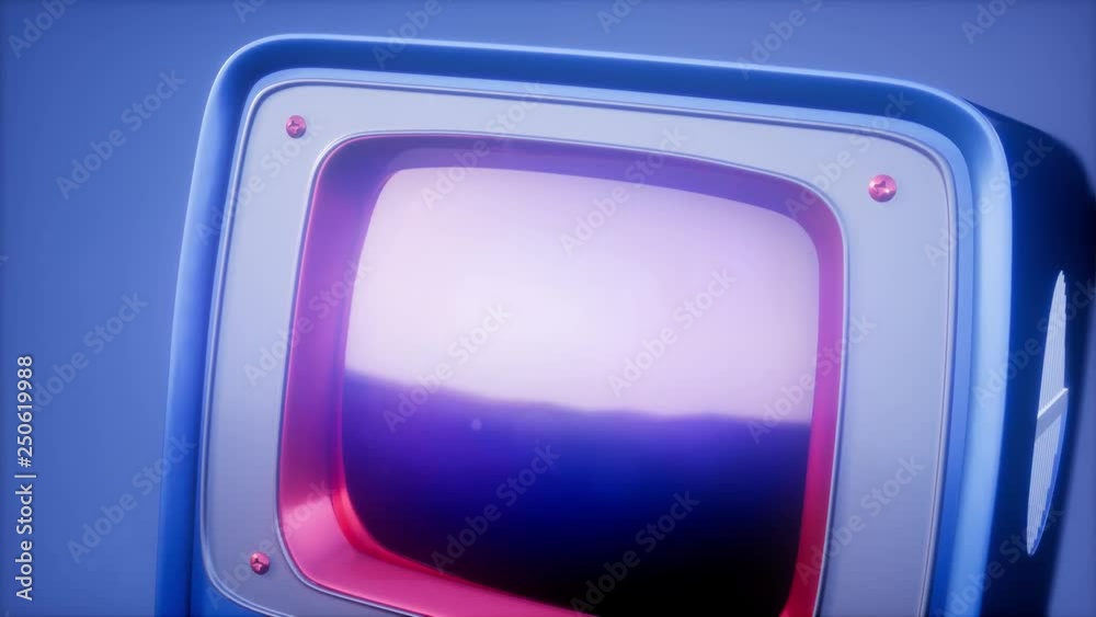 retro tv on blue sky background with light retro tv on blue sky background with light