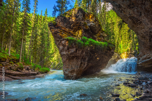 Johnston Creek in Canada photographed from a cave