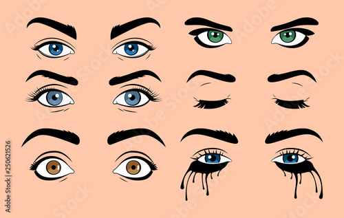 Cartoon eyes closed Cut Out Stock Images & Pictures - Alamy