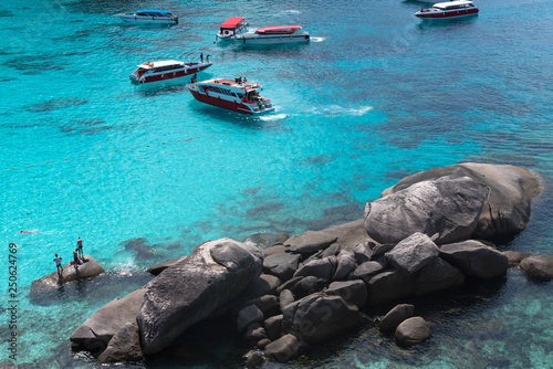 Landscape view of Similan Island and Phuket Island, tropical island in Thailand. Very beautiful and paradise beach and sea.