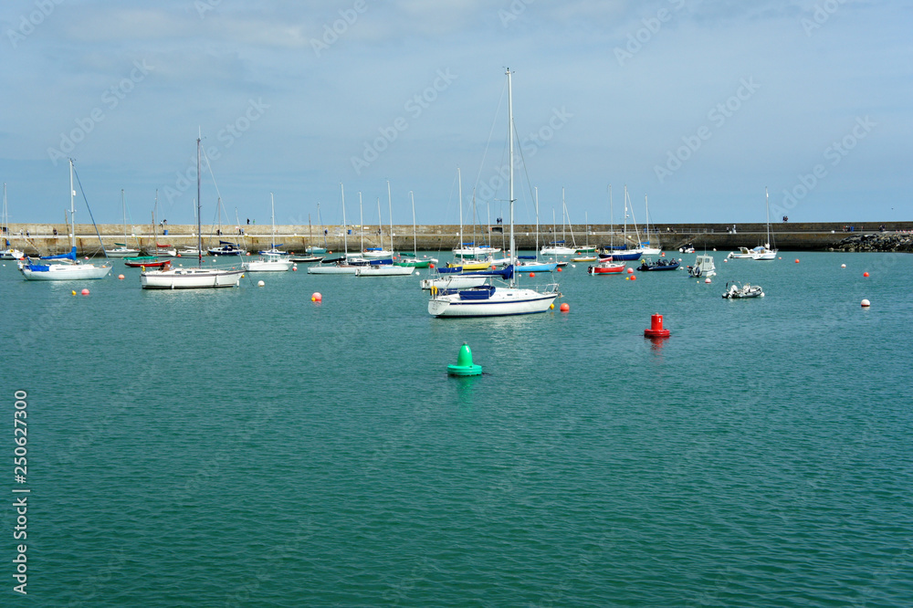 Yachts in a safe haven.Howth Marina.Ireland.