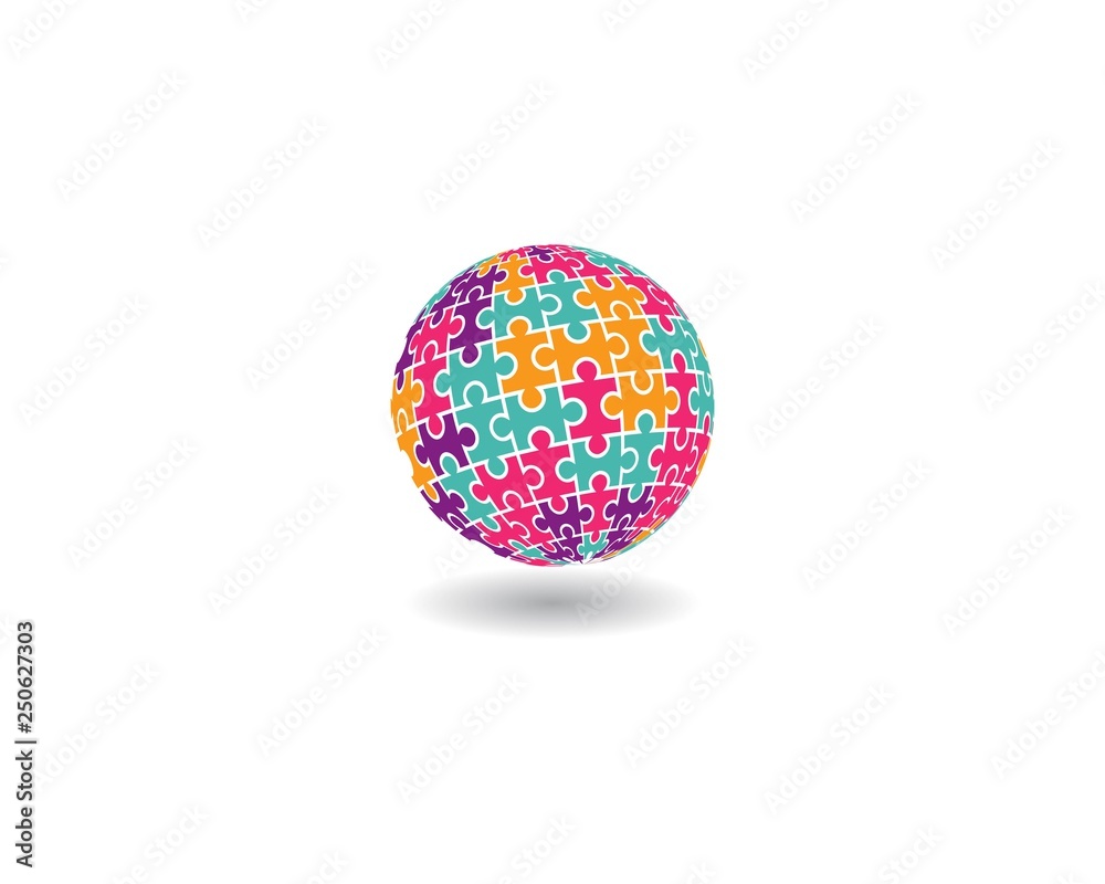 Obraz premium Puzzle and community care Logo