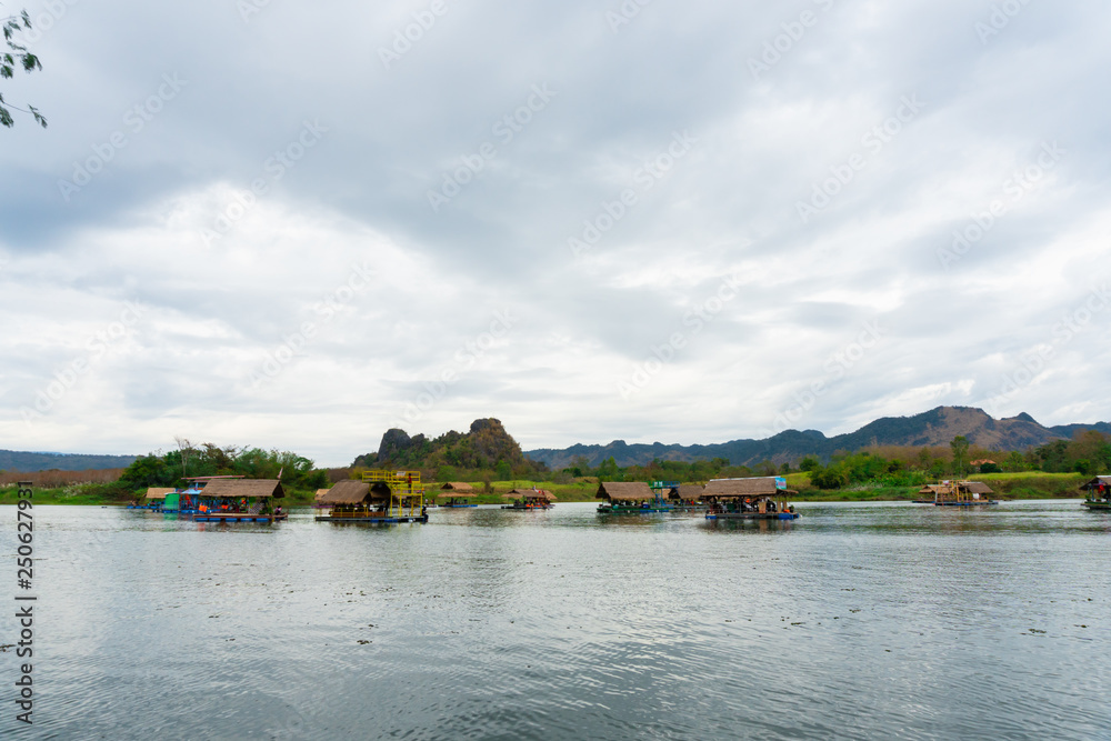 Huai Muang lake with boat house the place of relax