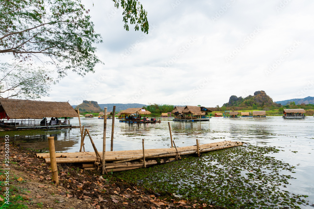 Huai Muang lake with boat house the place of relax