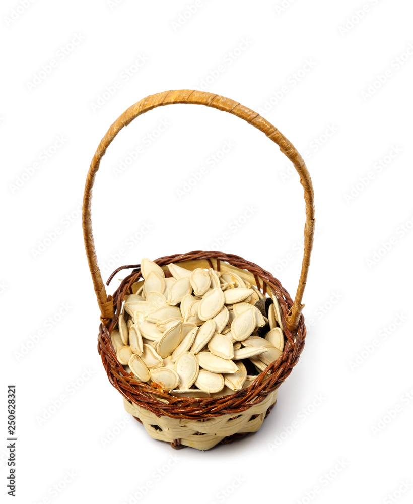 Pumpkin seeds in the basket