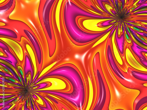 Beautiful abstract flower for art projects, cards, business, posters. 3D illustration, computer-generated fractal © ol41ka