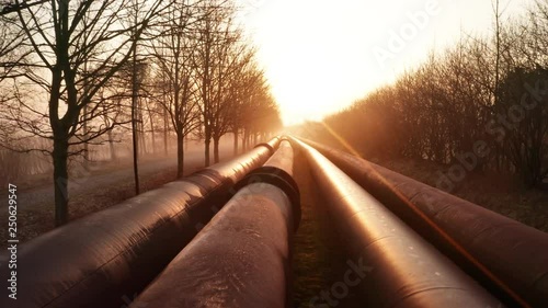 Moisture on metal pipes Jutland, Denmark photo