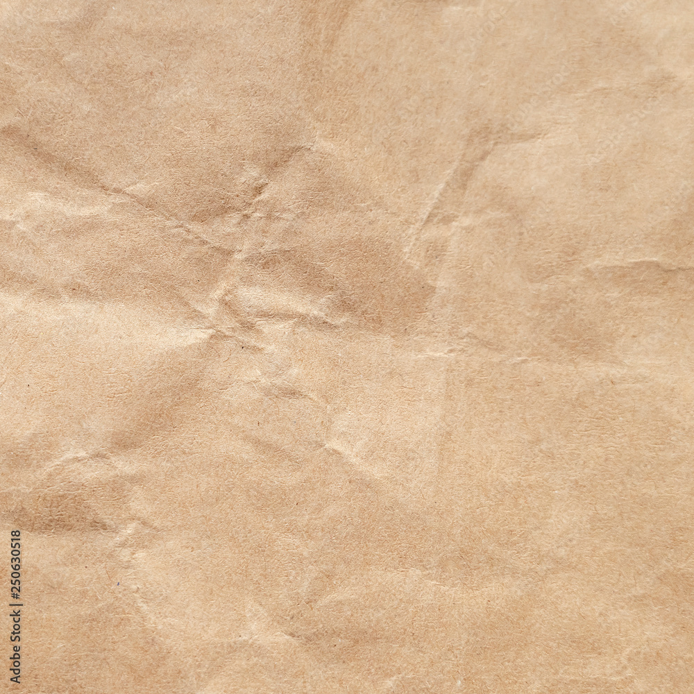 Fototapeta premium Brown crumpled paper texture background.
