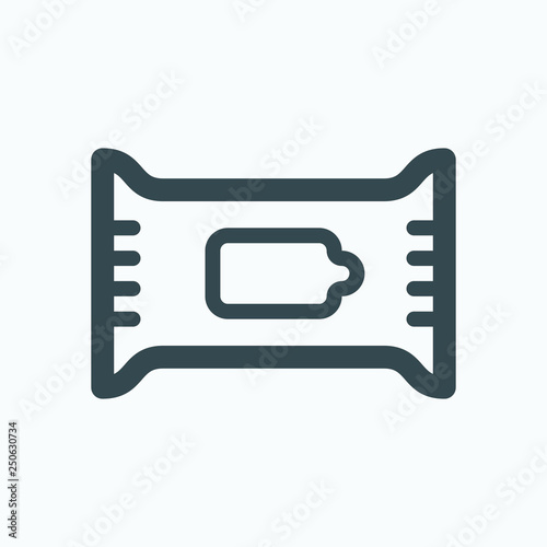 Wet wipes vector icon, wet hygiene wipes linear icon