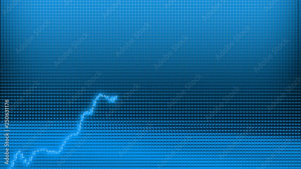 Blue Graph moving up chart as growth and business success 3d animation Blue Graph moving up chart as growth and business success 3d animation