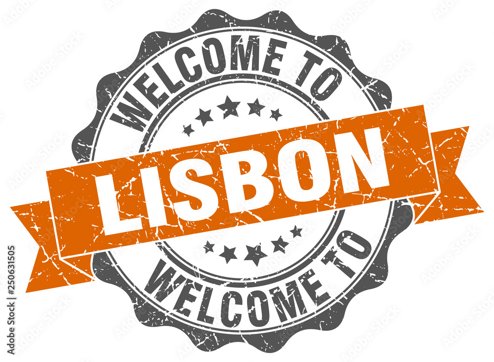 Fototapeta premium Lisbon round ribbon seal