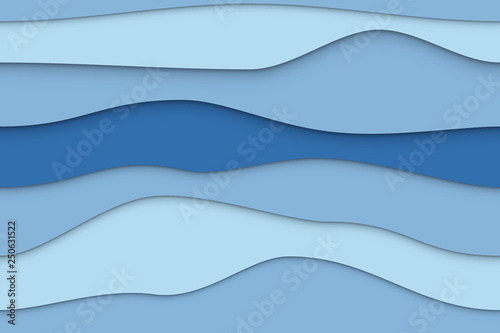 Seamless Blue Wavy Paper Layers