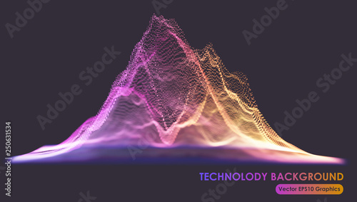 Colorful Particles Landscape Surface