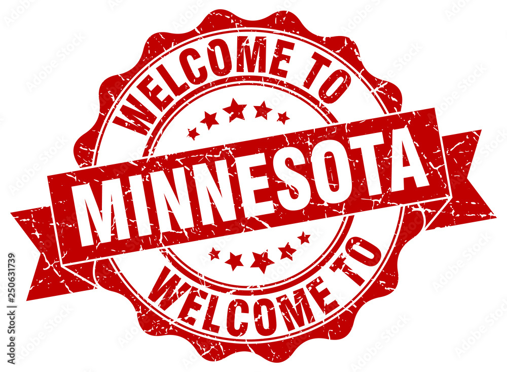 Obraz premium Minnesota round ribbon seal