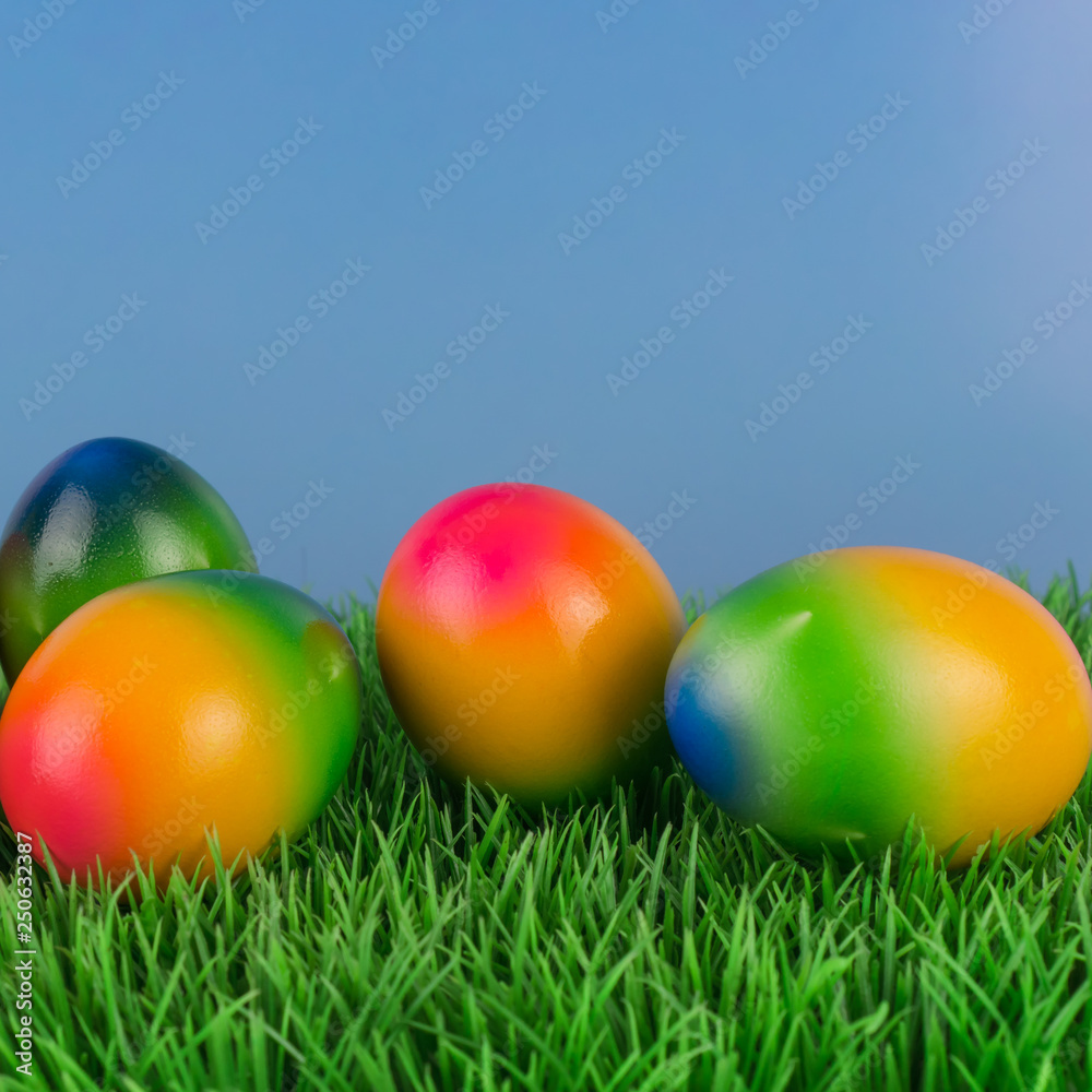 Colorful Easter eggs in a meadow Colorful Easter eggs in a meadow