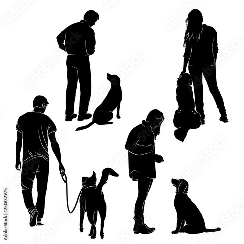 Dog Training Vector Silhouette Stock Vector