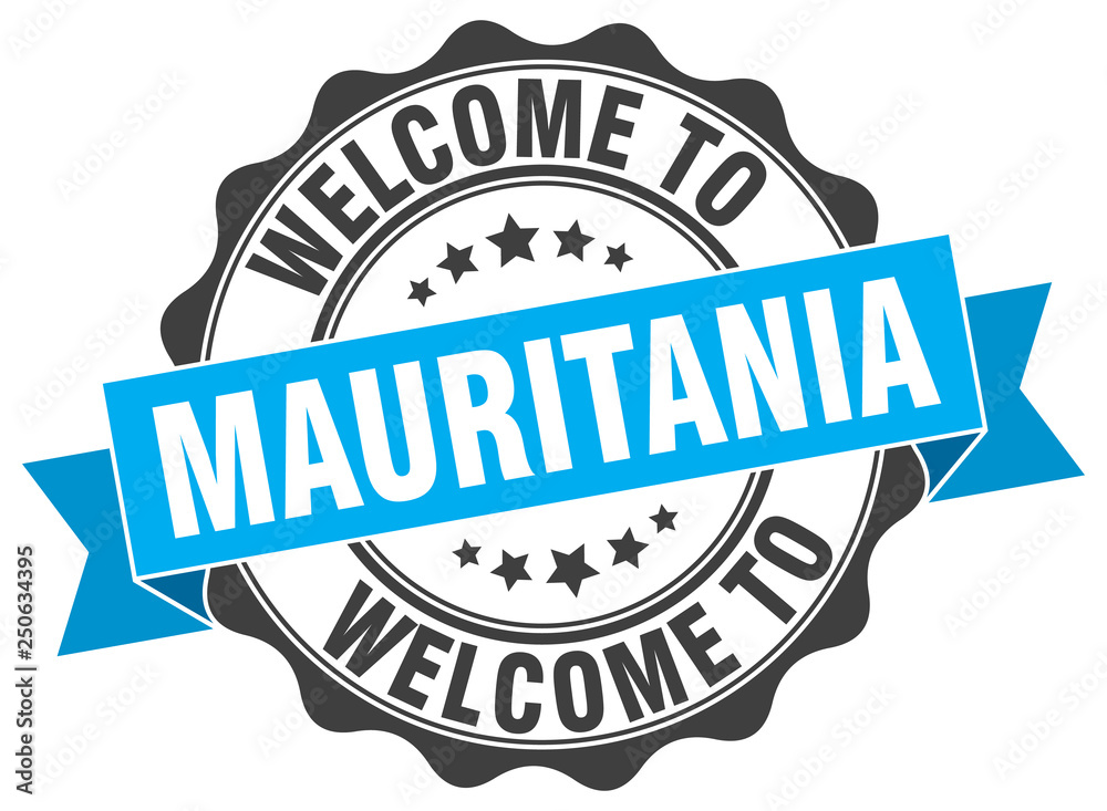 Fototapeta premium Mauritania round ribbon seal
