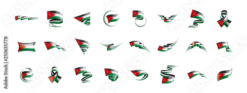 Jordan flag, vector illustration on a white background