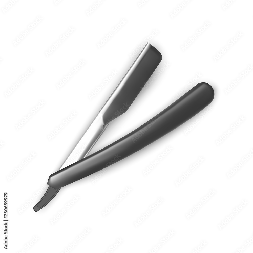 Male hygienic accessory - a straight razor. Straight razor Vector illustration. Male hygienic accessory - a straight razor. Straight razor Vector illustration.