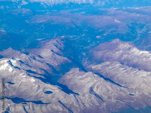 Alps from plane window.