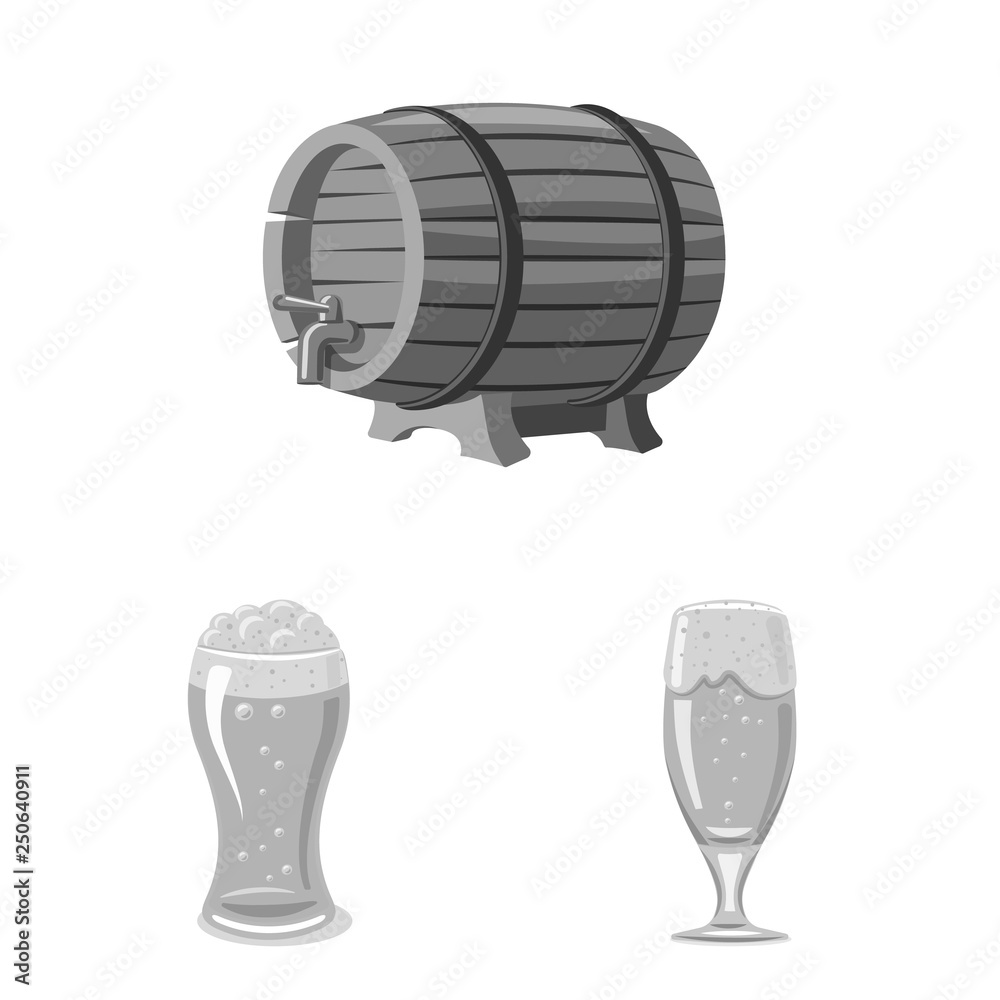 Isolated object of pub and bar symbol. Set of pub and interior vector icon for stock.